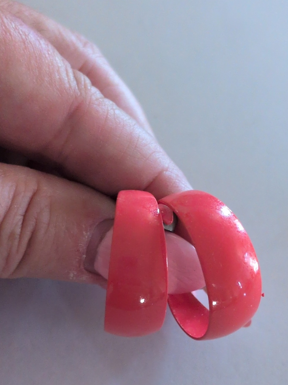 Womens Coral Hoop Earrings - Unbranded